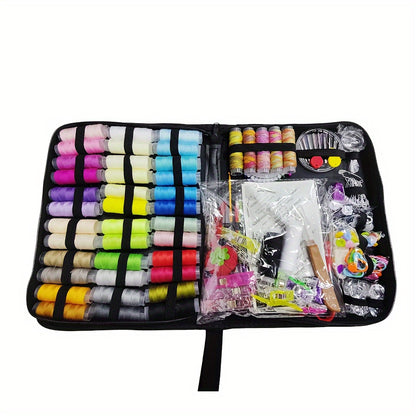 Sewing Essentials 304pcs Deluxe Sewing Kit - Portable Travel Sewing Supplies Set with Threads, Needles, Scissors, Measuring Tape, Pins for Grandmothers, Mothers, Friends, Beginners