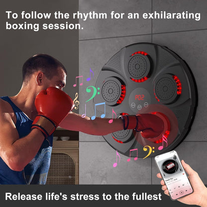 1 Set Smart Boxing Machine, Wireless Wall-Mounted Punching Bag with Music Sync, ABS Material, Pressure Relief Boxing Mat for Home Fitness Training