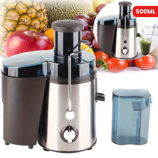 500ML Stainless Steel EVHOOE Juicer Machine with Two Speed Settings, Easy Clean - Whole Fruit and Vegetable Centrifugal Juice Extractor