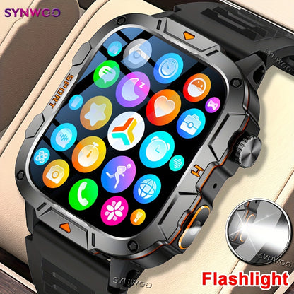 Synwoo Smart Watch for Men & Women - Waterproof, Wireless Calling, LED Flashlight, Sleep Monitor, Fitness Tracker with Calorie Counter & Pedometer - for iPhone & for Android