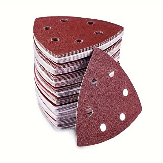 60pcs Triangle Sanding Pad Set with 6-Hole Mouse Sander - Includes 60/80/120/180/240/320 Grits for Delta & Multi-Sanders