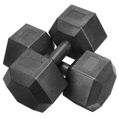 Yaheetech Dumbbell Set of 2 Hexagon Dumbbell Weight Fixed Weightsfor Home Gym Fitness Workout Equipment with Non-slip Grip