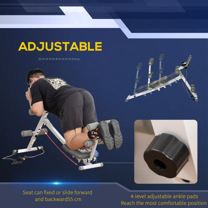 2-IN-1 Core Abdominal Ab Trainer Sit Up Bench with LCD Screen, Adjustable Fitness Crunch Machine for Home GYM