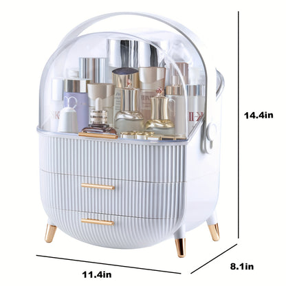 Makeup Organizer For Vanity, Make Up Organizers And Storage, Cosmetics Skincare Organizers With Lid And Drawers, Cosmetic Display Cases For Countertop, Bathroom, Dresser, Ideal Gifts For Women