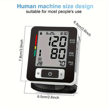 ALPHAMED U60CH Portable Wrist Blood Pressure Monitor - Automatic Digital Sphygmomanometer with Large LCD Display, Includes Strap & Case (AAA Battery Powered)