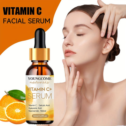 [Hot Selling] Vitamin C & Retinol Facial Serum - Hydrating Essence with Hyaluronic Acid, Aloe Vera & Collagen for All Skin Types, 30ml/50ml