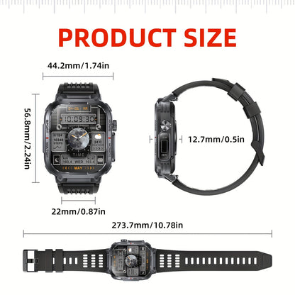 Prozeal 2024 Sports Smartwatch with LED Light, Non-Waterproof, World-Time, Alarm, 24-Hour Display, Square PC Case, Smart Movement, IOS Compatible, Silica Gel Strap, Wireless, Multiple Fitness & Sleep Tracking Modes