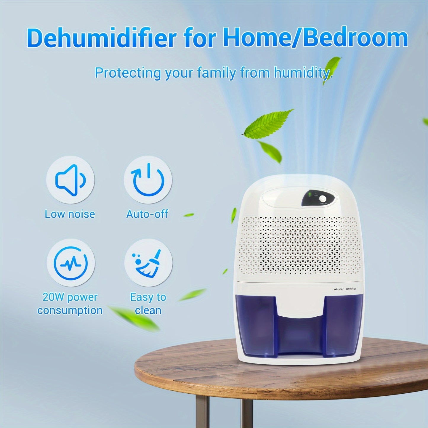 Compact Silent Dehumidifier - Dehumidifier 500ml Portable Air Dehumidifier Portable Dehumidifiers For Bedroom, Household, And Small Spaces With Auto Shut-Off, Low Energy Consumption, And Easy To Clean Design For Damp, Mould, Moisture In Home Bedroom