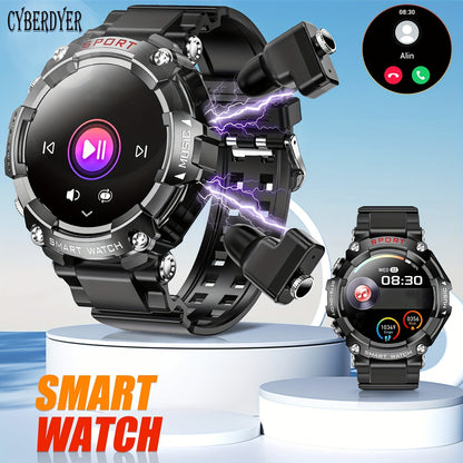 CYBERDYER Smartwatch - IP67 Waterproof, Wireless Calling & Headset, Fitness Tracker, Voice Assistant, Find Phone Feature, 400mAh Battery, for Android & for iPhone - Perfect Gift for Loved Ones