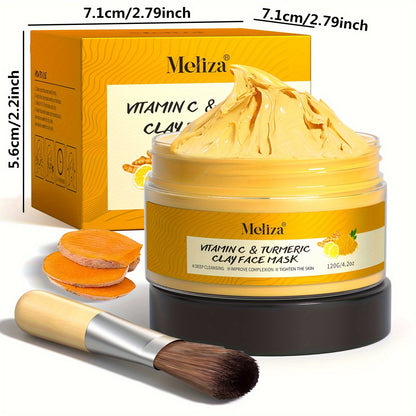 120g Vitamin C Exfoliating Mask - Deep Cleansing, Pore Minimizing, Turmeric Infused Face Mask for Smoother Skin - Natural, Gentle, and Effective Smear Mask