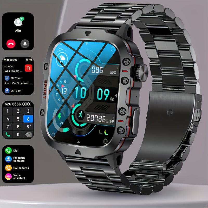 100+ Sports Mode New Smart Watch For Men Wireless Talk Sports Fitness AI Voice Outdoor