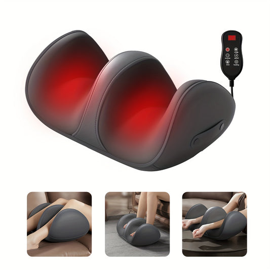 Rechargeable Cordless 3D Shiatsu Foot Massager with Deep-Kneading & Heat Function, USB Powered Calf Relaxer for Perfect Gift Giving to Parents & Friends