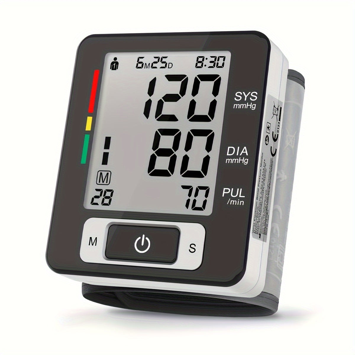 ALPHAMED U60CH Portable Wrist Blood Pressure Monitor - Automatic Digital Sphygmomanometer with Large LCD Display, Includes Strap & Case (AAA Battery Powered)