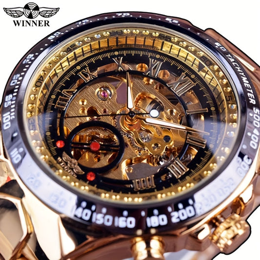 Premium Skeleton Mechanical Watch for Men - Sporty Style with Fashion Bezel - Intricate Dial Wristwatch - Versatile Mens Accessories for Timeless Elegance