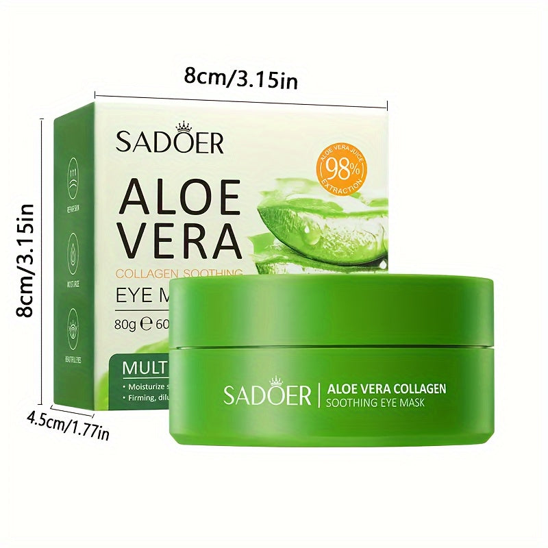 2 Box Aloe Vera Collagen Crystal Eye Mask Moisturizing And Firming Eye Care Eye Mask