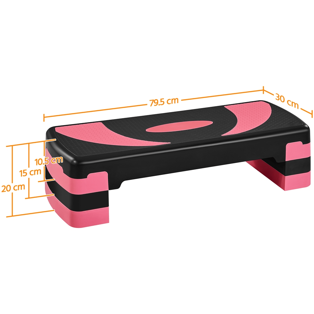 Yaheetech Aerobic Stepper with Risers, Exercise Step Platform with 3 Adjustable Heights for Home Gym