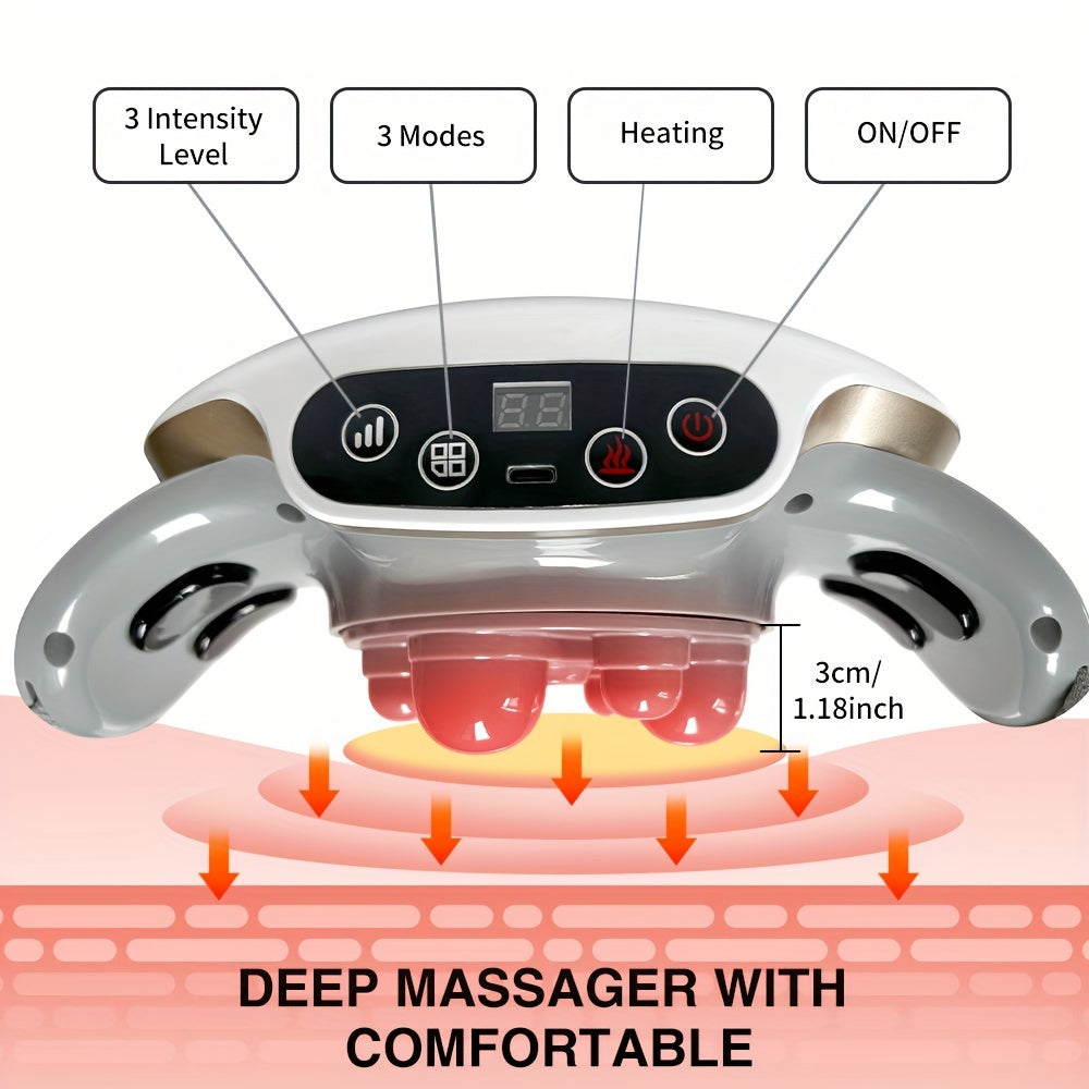 Rechargeable Electric Abdominal Massager - Stress Relief Back Massager with 3 Modes, USB Powered Waist & Lumbar Spine Massager with Lithium Battery, Promotes Metabolism for Home & Office Use