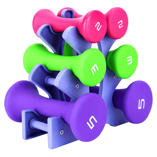 6Pcs Dumbbell Set Pair 2lb 3lb 5lb Bodybuilding Exercise Equipment 1pc Dumbbell Storage Rack for Home and Gym Fitness Exercise Workout Training for Arms and Hands, Lightweight Dumbbell Holder, 3 Layers Weight Rack