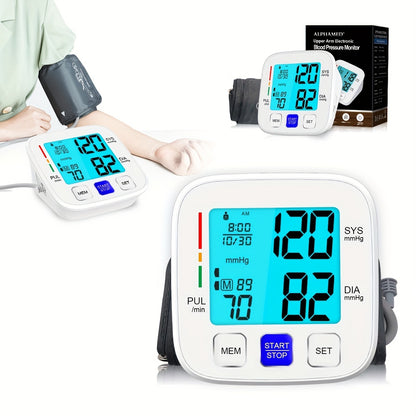 1pc Blood Pressure Monitor, Extra Large Upper Arm BP Cuff, Digital BP Monitor, Automatic Blood Pressure Cuff With 180 Memories