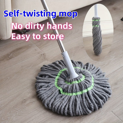 1pc, Self-Tightening Spin Mop, Hands-Free Twist Water Mop, Suitable For Living Room, Bedroom, Bathroom, Patio, And Floor Cleaning, Cleaning Supplies, Cleaning Tool