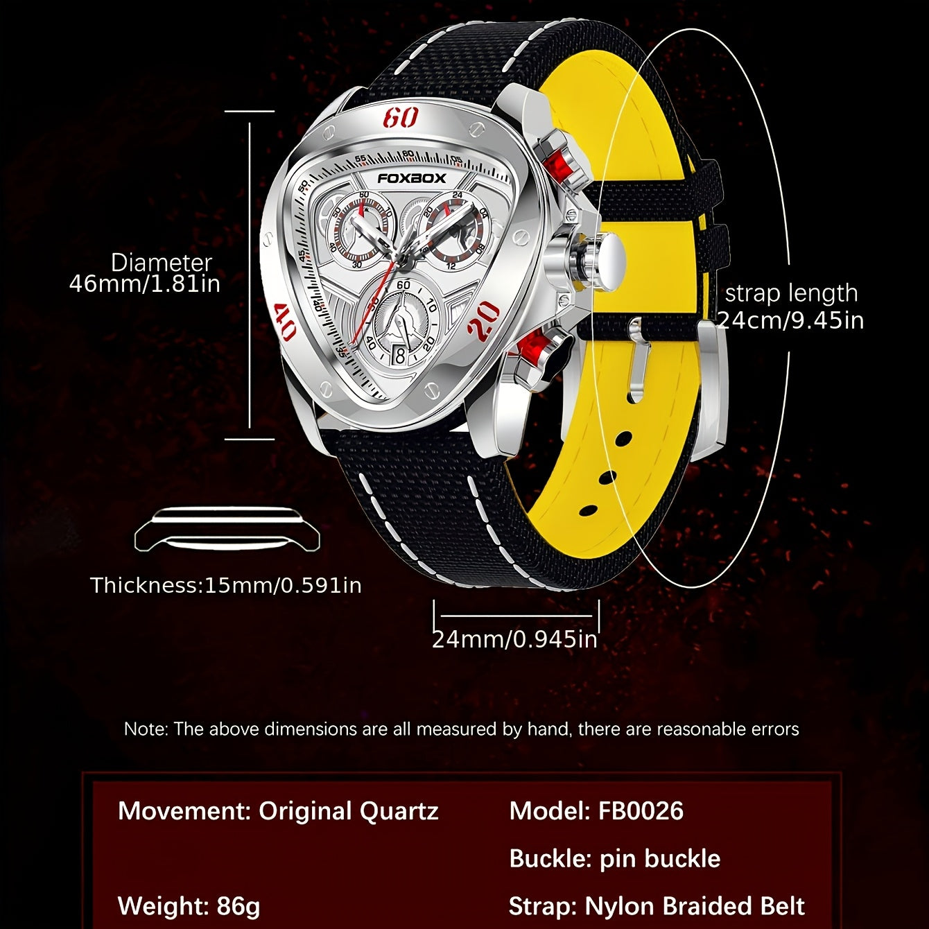 Triangle Casual Sports Watch For Men Top Brand Luxury Electronic WristWatch Man Date Dial Fashion Chronograph Wristwatch