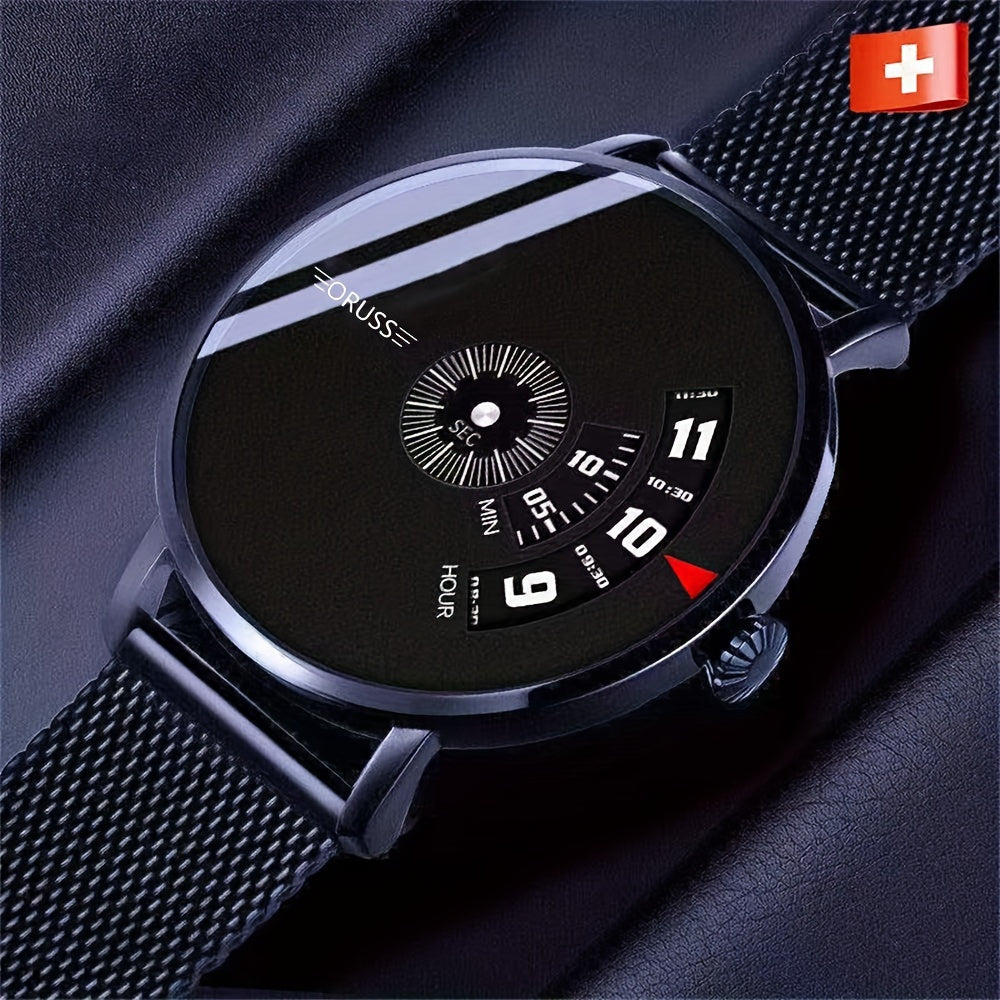 New technology personality trend high-grade men's watch  cool handsome everything durable mesh belt sports youth student men's watch