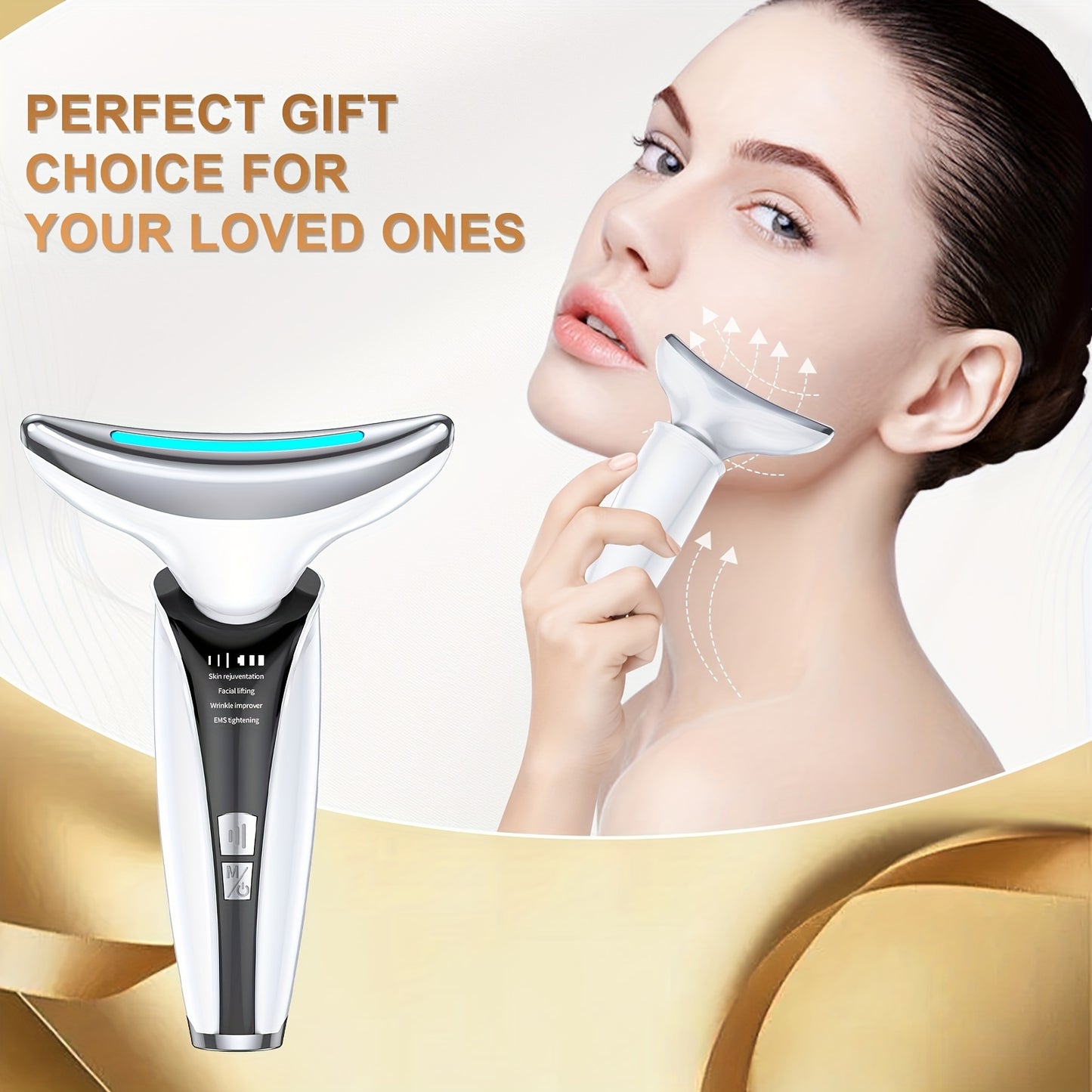 Galvanic Facial and Neck Lift Massager - Skin Rejuvenation and Care Tool - USB Rechargeable 600mAh Lithium Battery, 4-12V, Unscented with Easy Home Use for Youthful Beauty