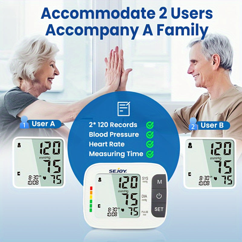 Blood Pressure Machine- Upper Arm Accurate Automatic Blood Pressure Monitors For Home Use& Adjustable Digital BP Cuff Kit Monitor- Backlit Display- 120 Sets Memory, Batteries Included