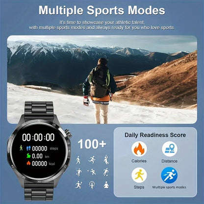 GT4 Pro Smart Watch - 1.53-inch HD Screen, Wireless Call, NFC, GPS Trajectory, Compass, Pedometer, Altitude, Voice Assistant, Outdoor Sports Watch for Men, Compatible with Android and iPhone