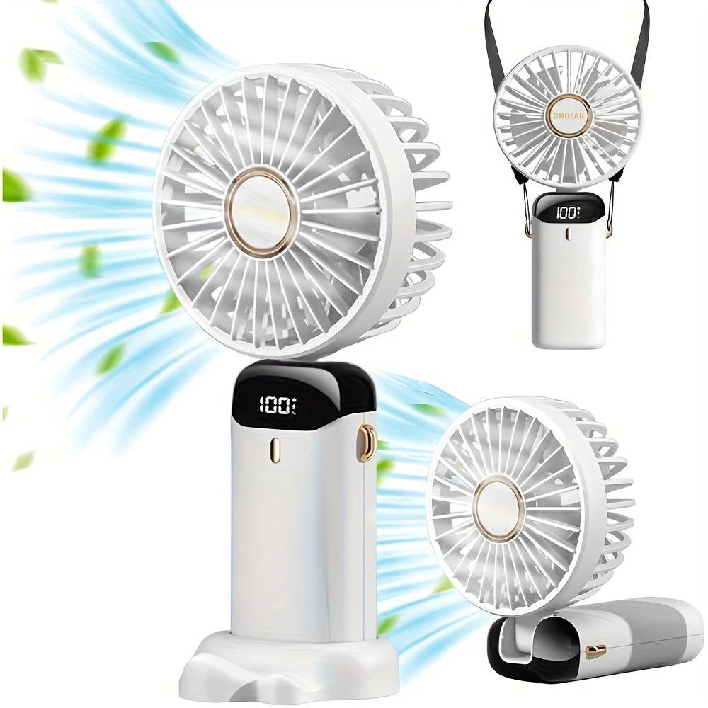 1pc Handheld Fan For Women, Showing Battery Capacity, USB And Battery Powered, Can Be Used As A Mobile Phone Holder, Small And Easy To Carry, Handheld Or Placed On The Desktop, Suitable For Gifts, Outdoor Travel, Shopping, Parties And Concerts.