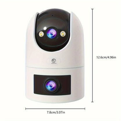 JOAN Dual Lens WiFi Security Camera - 4K HD Night Vision, Motion Detection, 2-Way Audio, Supports 5G/2.4G Wifi, Remote Control App for Indoor & Outdoor Use