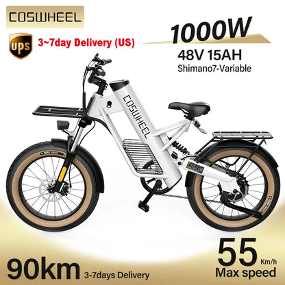 Coswheel Electric Bike M20 Mountain bikes e bike 1000W 20Inch 48V 20AH Cycling outdoor bicycle Road Snow Ebike Electric biycle