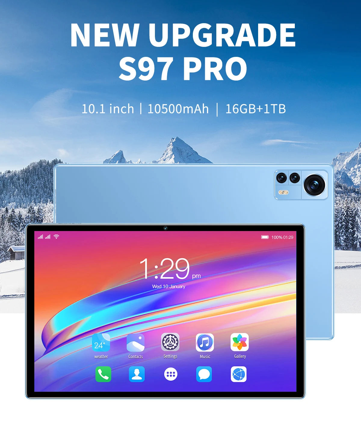 2024 New Arrival 10.1 11 12 13 Inch 10 Core Tablet Android 13 Google Play Dual 4G/5G Network Bluetooth WiFi Tablets 16GB RAM 1TB