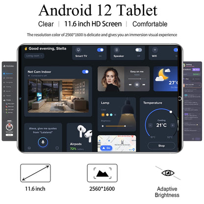 Tablet 11.6 Inch Android 12 Tablets, 16GB RAM 1TB ROM, 8800mAh Battery 10 Core IPS HD Touch Screen Tablets