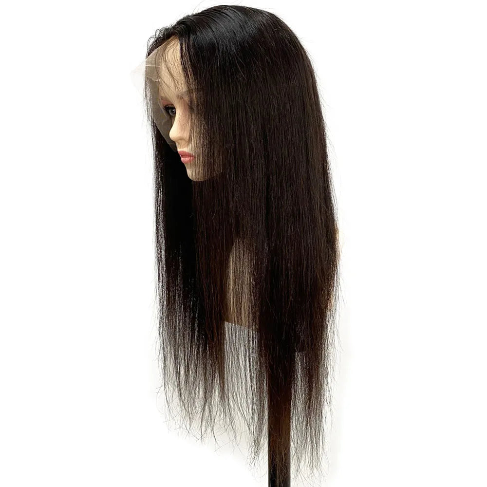 28" Soft Silk Base Full Lace Wig Human Hair 5”x4.5“ Silk Top Wig Straight Brazilian Remy Glueless Transparent Lace Wig for Women