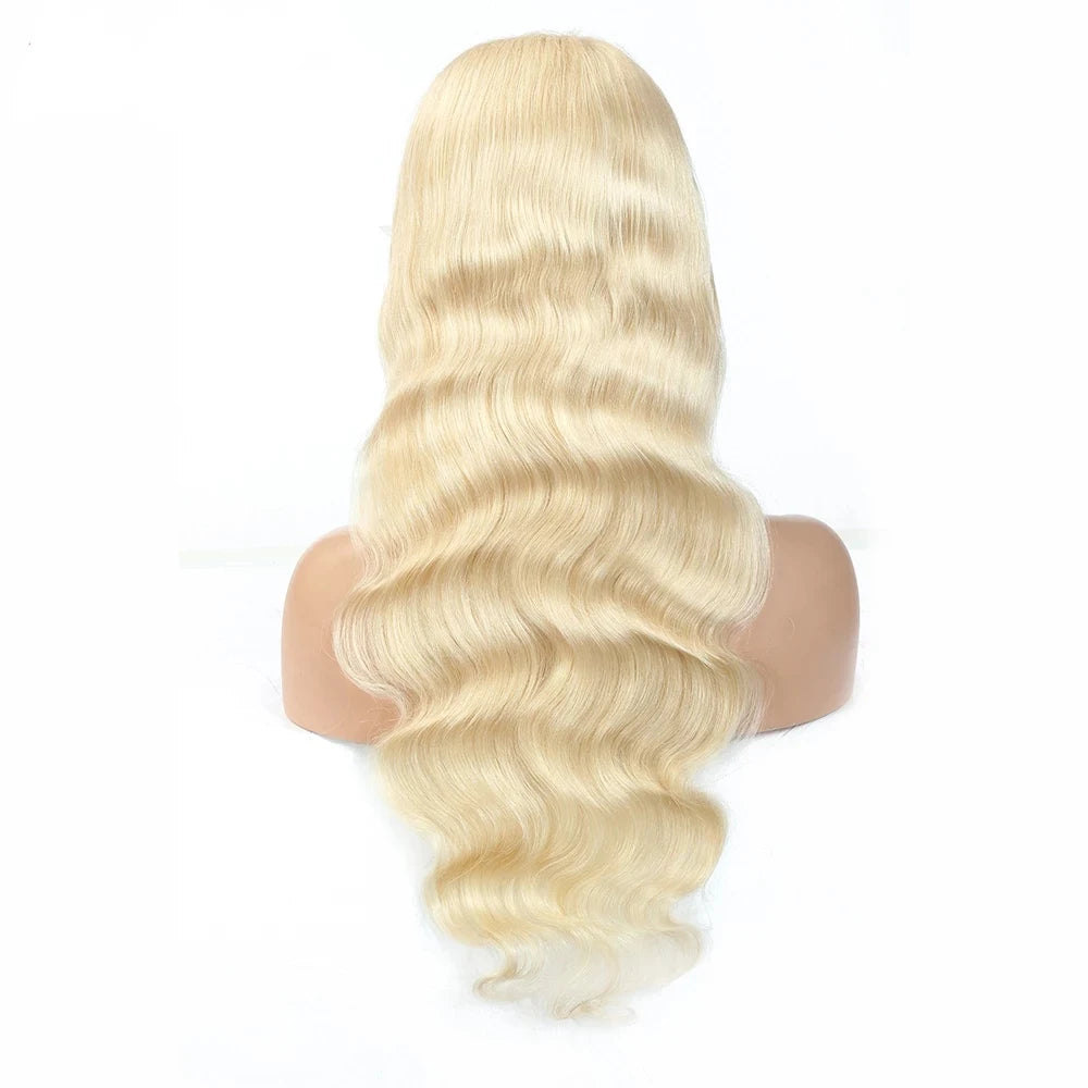 5x5 Silk Base Closure Wig Light Blonde Human Hair Wig Body Wave Virgin European Remy Hair Skin Top Lace Front Wig with Baby Hair