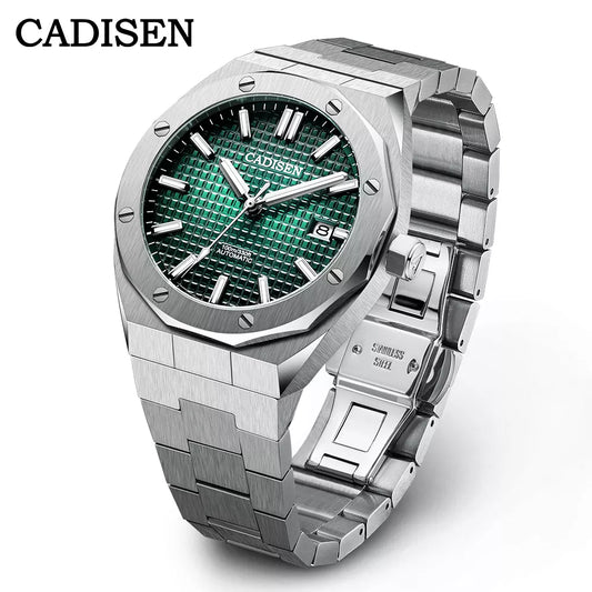 CADISEN Watch Men Mechanical Wristwatches Japan Movement Men's Automatic Watches 10ATM Wrist Watch Business Men Date C8193