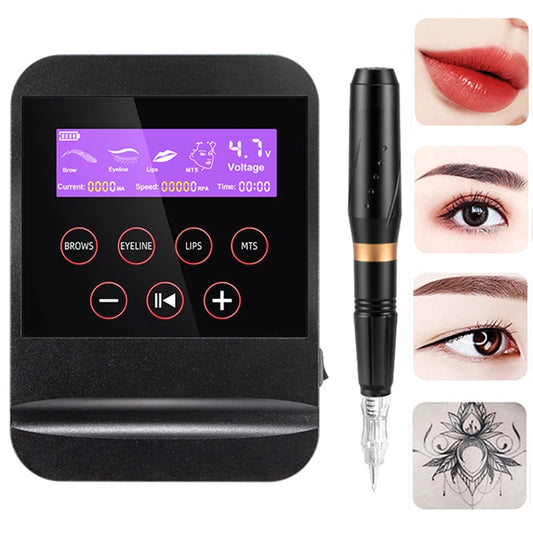 Professional Permanent Makeup Machine Wireless Tattoo PMU Pen Microblades Eyebrow Lips Eyeliner Cosmetic Body Art Supplies Tool