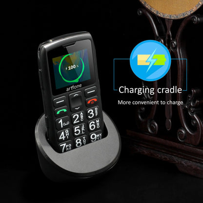 Bar Senior Mobile Phone Artfone C1+ With Free Charging Dock C1 Big Rubber Keypad  For Elderly Dual Sim One Key SOS FM 1400mAh