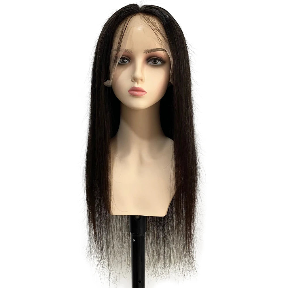 28" Soft Silk Base Full Lace Wig Human Hair 5”x4.5“ Silk Top Wig Straight Brazilian Remy Glueless Transparent Lace Wig for Women