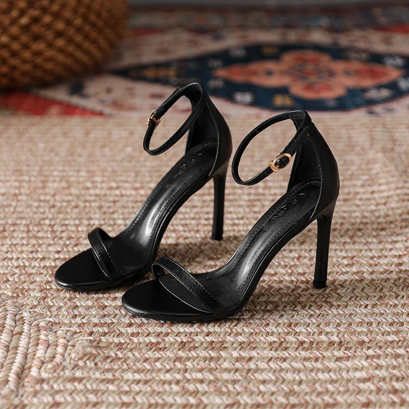 Women Open Toe Ankle Strap Stiletto Heel Dress Sandals Elegant Wedding Party Shoes Pumps High Heel Summer Classic Sexy Pumps