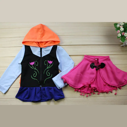 Girls Spring Autumn Outwear Princess Cosplay Elsa Anna Child Winter Sweatshirts Casual clothing Kids Hoodies Girls Coat Clothes