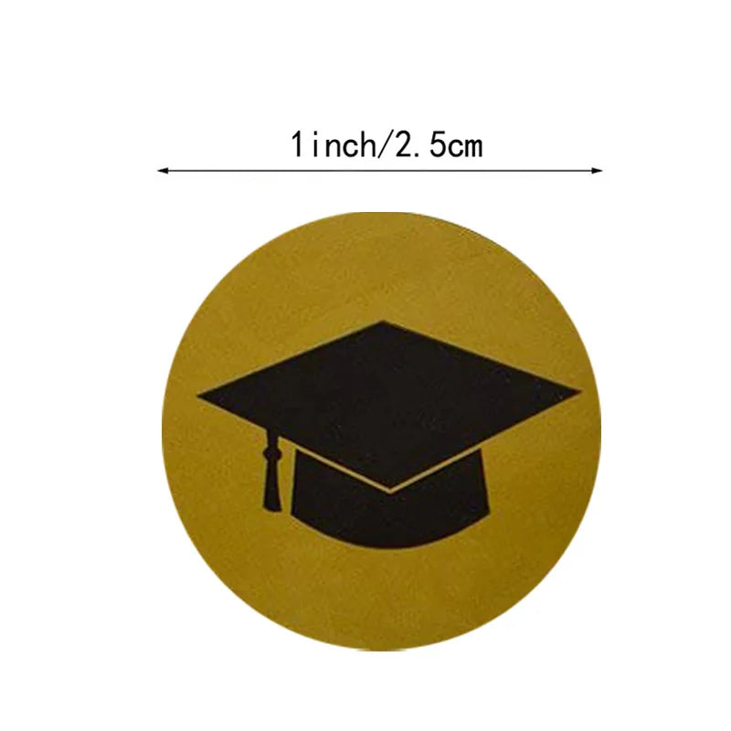 100-500pcs Graduation Stickers for Featuring Graduation Caps and Diplomas Seal Labels Party Favors student stationery sticker