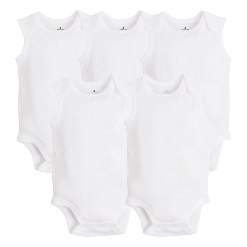 5/10 PCS/LOT Newborn Baby Clothing 2023 summer Baby Boy Girl Clothes 100% Cotton White Kids Infant Bebe Bodysuits & Jumpsuits