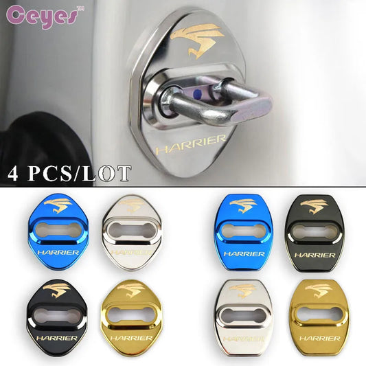 4pcs Car Styling Door Lock Cover Stickers auto Accessories Metal Exterior Accessories Case For Toyota Harrier 2021 2022 2023