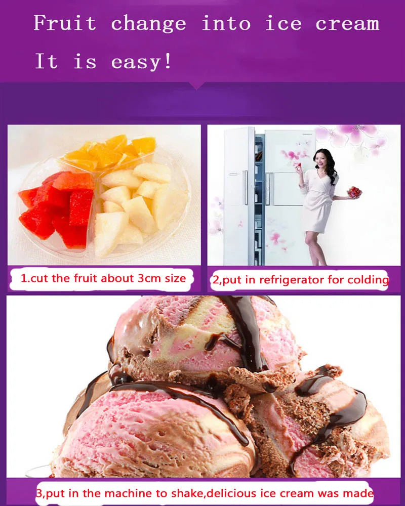 Fruit Ice Cream Maker Frozen Fruit Dessert Making Machine Household Colorful Ice Shakers/ Ice Crusher