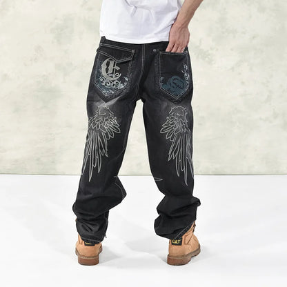 46 Plus Size 2021 Summer High Quality Chic Men's Baggy Male Casual Denim Straight Pants Fashion Jeans Loose Trousers Streetwear