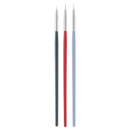 EZONE 3PCS Paint Brush Fine Hook Line Pen Different Size Nail Art Line Drawing Pen Oil Watercolor Painting School Office Supply