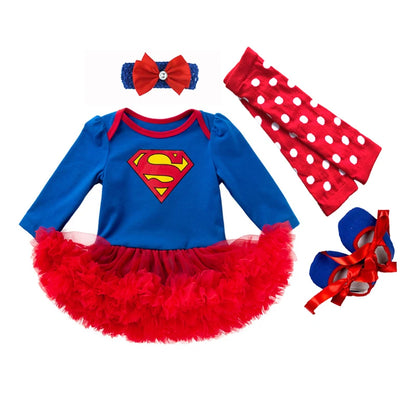 Newborn Cartoon Clothes Baby Girls Clothing Set My First Birthday Baby Clothes Set Ruffle Tutu Dress New Born Baby Clothing