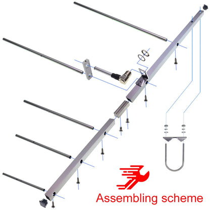 Yagi-AY02 Yagi Antenna UHF400-470MHz High Gain 11dBi SO239 Connector Yagi-Uda Antenna fit for TYT MD-390 BF-888S walkie talkie